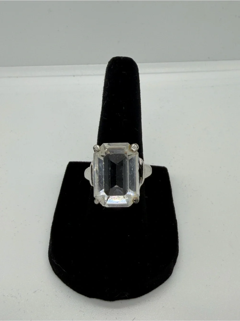 Vintage Vendome Signed Chunky Ring w/Large Glass Stone Adjustable
